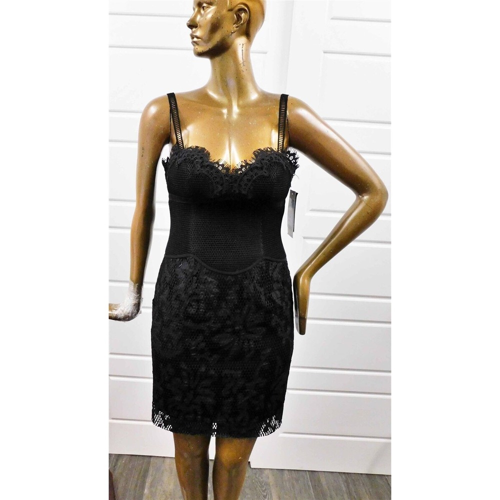 New Basix Black‎ Label Black Lace Dress sz 6